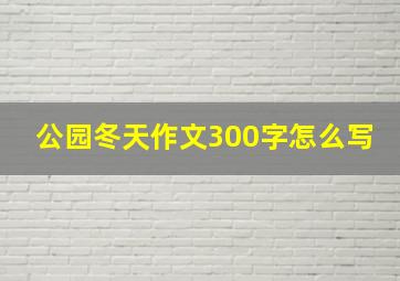 公园冬天作文300字怎么写