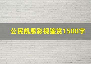 公民凯恩影视鉴赏1500字