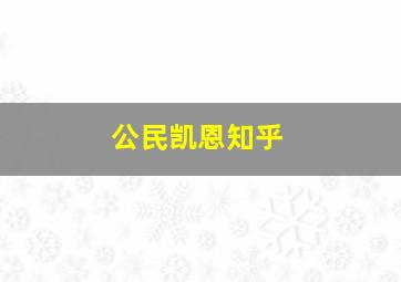 公民凯恩知乎