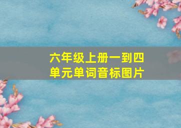 六年级上册一到四单元单词音标图片