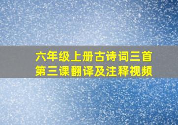 六年级上册古诗词三首第三课翻译及注释视频