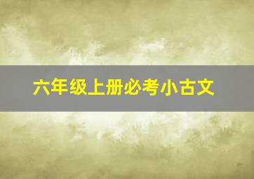 六年级上册必考小古文