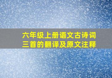 六年级上册语文古诗词三首的翻译及原文注释