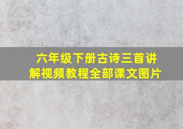 六年级下册古诗三首讲解视频教程全部课文图片