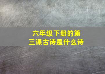 六年级下册的第三课古诗是什么诗