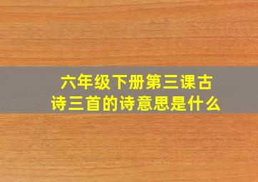 六年级下册第三课古诗三首的诗意思是什么