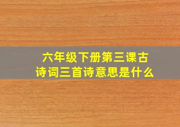 六年级下册第三课古诗词三首诗意思是什么