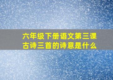 六年级下册语文第三课古诗三首的诗意是什么