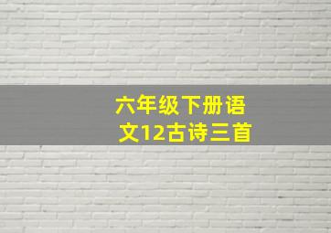 六年级下册语文12古诗三首