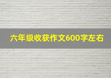 六年级收获作文600字左右