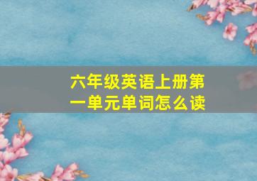 六年级英语上册第一单元单词怎么读