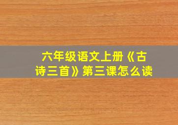 六年级语文上册《古诗三首》第三课怎么读