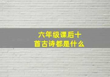 六年级课后十首古诗都是什么