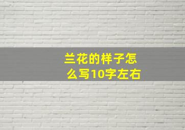 兰花的样子怎么写10字左右