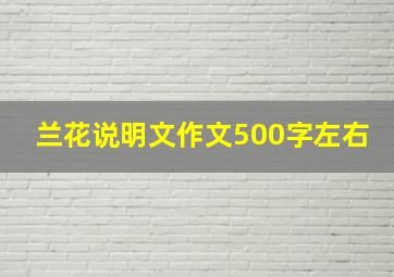 兰花说明文作文500字左右