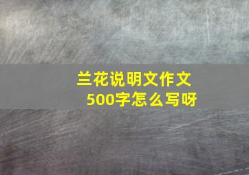 兰花说明文作文500字怎么写呀