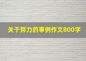 关于努力的事例作文800字