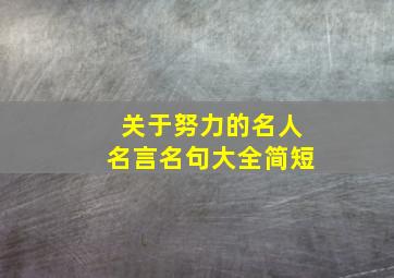 关于努力的名人名言名句大全简短