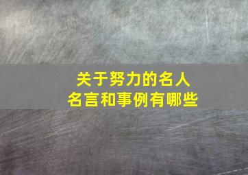 关于努力的名人名言和事例有哪些