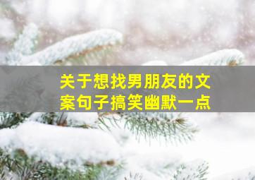 关于想找男朋友的文案句子搞笑幽默一点