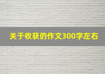 关于收获的作文300字左右