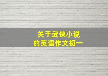 关于武侠小说的英语作文初一