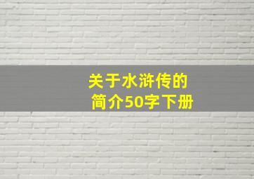 关于水浒传的简介50字下册