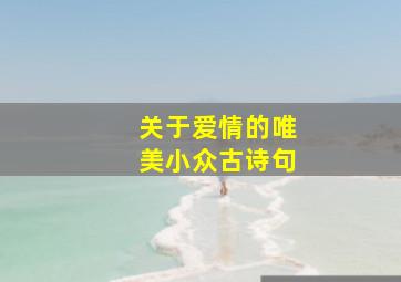 关于爱情的唯美小众古诗句