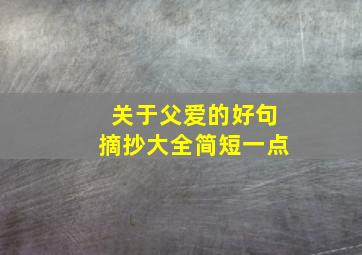 关于父爱的好句摘抄大全简短一点