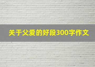 关于父爱的好段300字作文