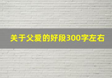 关于父爱的好段300字左右