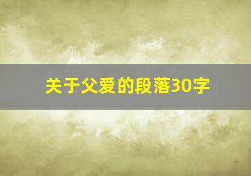 关于父爱的段落30字