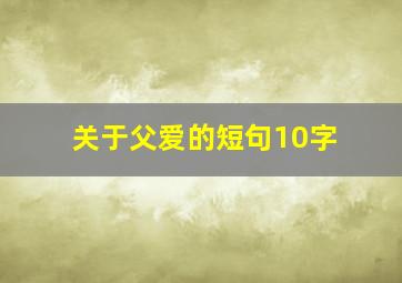 关于父爱的短句10字