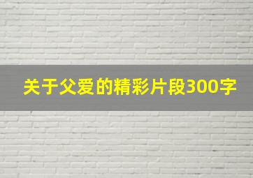 关于父爱的精彩片段300字