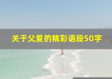 关于父爱的精彩语段50字