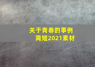 关于青春的事例简短2021素材