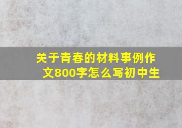 关于青春的材料事例作文800字怎么写初中生