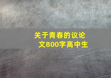 关于青春的议论文800字高中生