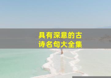 具有深意的古诗名句大全集