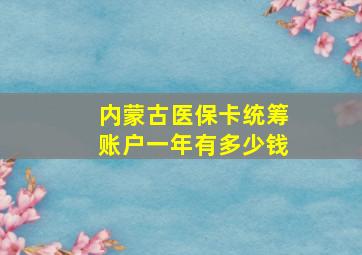 内蒙古医保卡统筹账户一年有多少钱