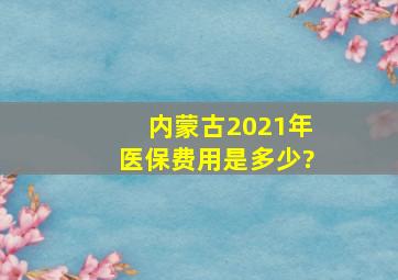 内蒙古2021年医保费用是多少?