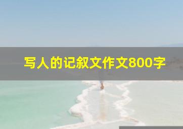 写人的记叙文作文800字