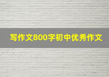 写作文800字初中优秀作文