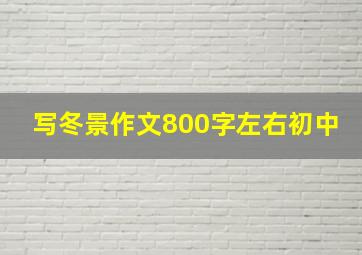 写冬景作文800字左右初中