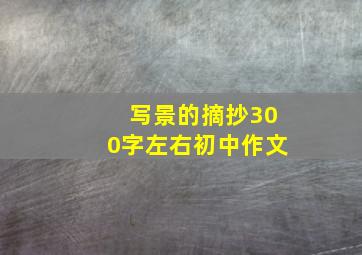 写景的摘抄300字左右初中作文