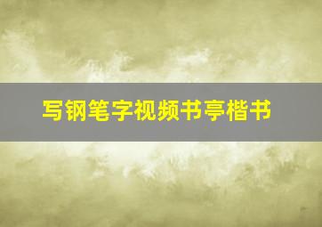 写钢笔字视频书亭楷书