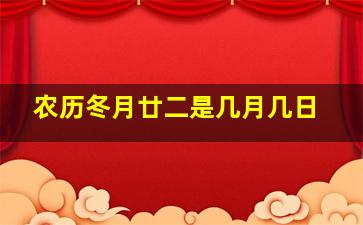 农历冬月廿二是几月几日