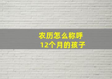 农历怎么称呼12个月的孩子