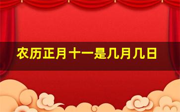 农历正月十一是几月几日