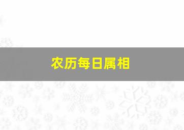 农历每日属相